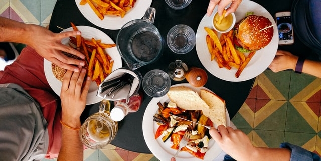 family eating meal