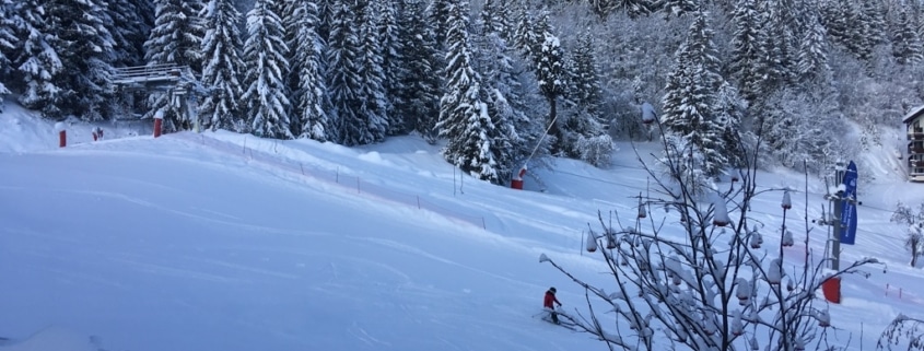 Folyères ski piste in La Tania in the French Alps