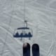 skis chairlift shadow